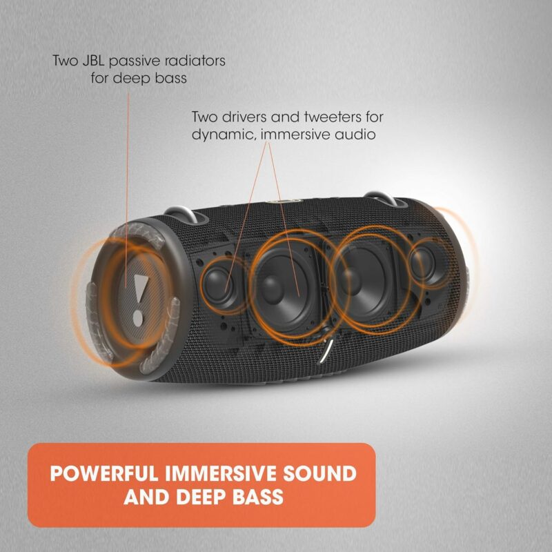 JBL Xtreme 3 - Portable Bluetooth Speaker, Powerful Sound and Deep Bass, IP67 Waterproof, 15 Hours of Playtime, Powerbank, JBL PartyBoost for Multi-speaker Pairing (Black) - Image 5