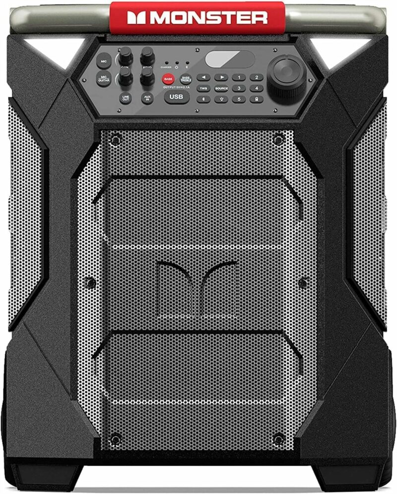 Monster Rockin’ Roller 360 Indoor/Outdoor Portable Bluetooth Speaker | Up to 240W of 360 Degree Sound & Up to 100 Hours of Playtime | Includes Microphone - Image 4